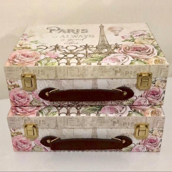 Other - (#26) TWO DECORATIVE TRUNK BOXES PARIS INSPIRED
